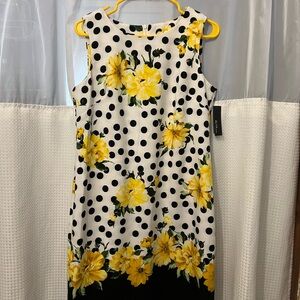 Floral Polka Dot Sleeveless Dress